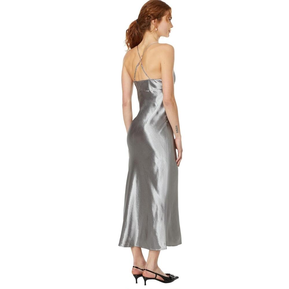 NWT Madewell The Layton Midi Slip Dress in Metallic Recycled‎ Satin Size 2 - Picture 3 of 16